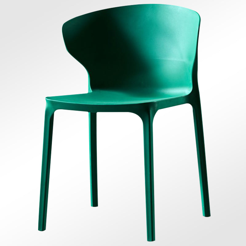 Modern Plastic Indoor Chair 35"H Wingback Side Dining Chair for Restaurant Blackish Green 1 Piece Clearhalo ' kitchen&dining_furn' 'Dining Chairs' 'Dining Tables & Seating' 'dining_chair' 'furn' 'furn_dining_chair' 'Furniture' 'furniture_dining_chair' 'Kitchen & Dining Furniture' 'kitchen' 3542549