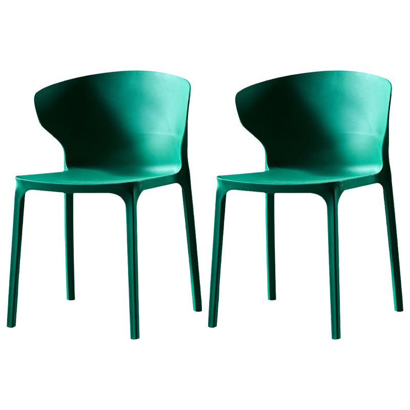 Modern Plastic Indoor Chair 35"H Wingback Side Dining Chair for Restaurant Blackish Green 2 Piece Set Clearhalo ' kitchen&dining_furn' 'Dining Chairs' 'Dining Tables & Seating' 'dining_chair' 'furn' 'furn_dining_chair' 'Furniture' 'furniture_dining_chair' 'Kitchen & Dining Furniture' 'kitchen' 3542550