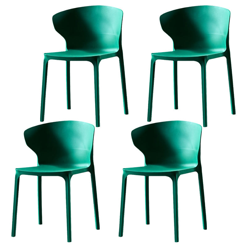 Modern Plastic Indoor Chair 35"H Wingback Side Dining Chair for Restaurant Blackish Green 4 Piece Set Clearhalo ' kitchen&dining_furn' 'Dining Chairs' 'Dining Tables & Seating' 'dining_chair' 'furn' 'furn_dining_chair' 'Furniture' 'furniture_dining_chair' 'Kitchen & Dining Furniture' 'kitchen' 3542551