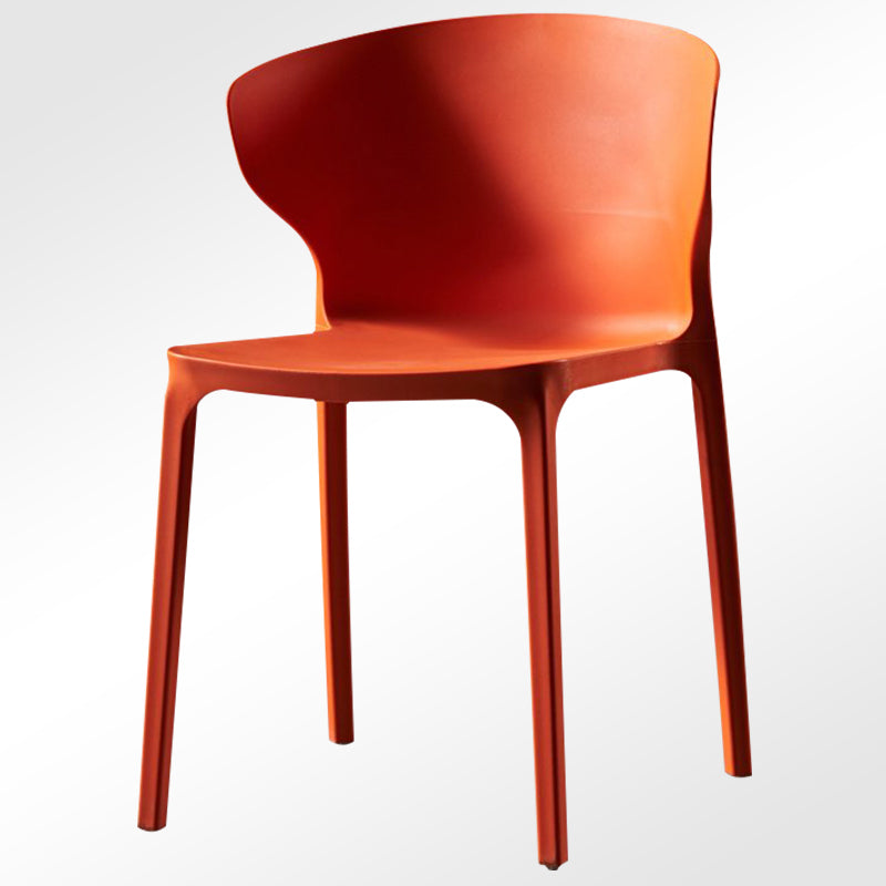 Modern Plastic Indoor Chair 35"H Wingback Side Dining Chair for Restaurant Orange 1 Piece Clearhalo ' kitchen&dining_furn' 'Dining Chairs' 'Dining Tables & Seating' 'dining_chair' 'furn' 'furn_dining_chair' 'Furniture' 'furniture_dining_chair' 'Kitchen & Dining Furniture' 'kitchen' 3542552