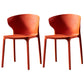 Modern Plastic Indoor Chair 35"H Wingback Side Dining Chair for Restaurant Orange 2 Piece Set Clearhalo ' kitchen&dining_furn' 'Dining Chairs' 'Dining Tables & Seating' 'dining_chair' 'furn' 'furn_dining_chair' 'Furniture' 'furniture_dining_chair' 'Kitchen & Dining Furniture' 'kitchen' 3542553