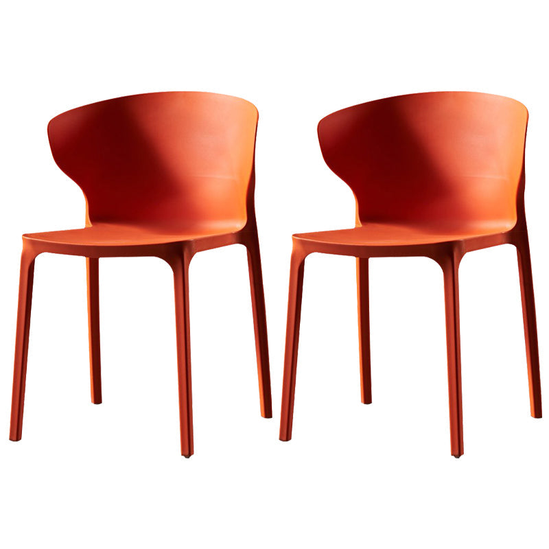 Modern Plastic Indoor Chair 35"H Wingback Side Dining Chair for Restaurant Orange 2 Piece Set Clearhalo ' kitchen&dining_furn' 'Dining Chairs' 'Dining Tables & Seating' 'dining_chair' 'furn' 'furn_dining_chair' 'Furniture' 'furniture_dining_chair' 'Kitchen & Dining Furniture' 'kitchen' 3542553