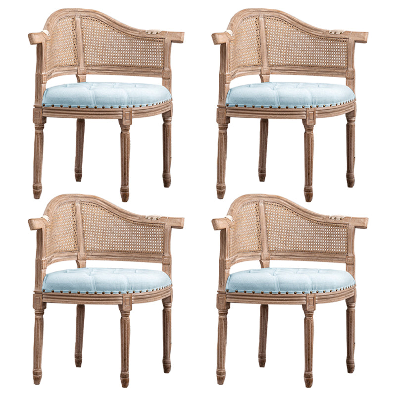Solid Wood Country Style Dining Room Chair Matte Finish Open Back Dining Arm Chair Light Blue 4 Piece Set Clearhalo ' kitchen&dining_furn' 'Dining Chairs' 'Dining Tables & Seating' 'dining_chair' 'furn' 'furn_dining_chair' 'Furniture' 'furniture_dining_chair' 'Kitchen & Dining Furniture' 'kitchen' 3542560