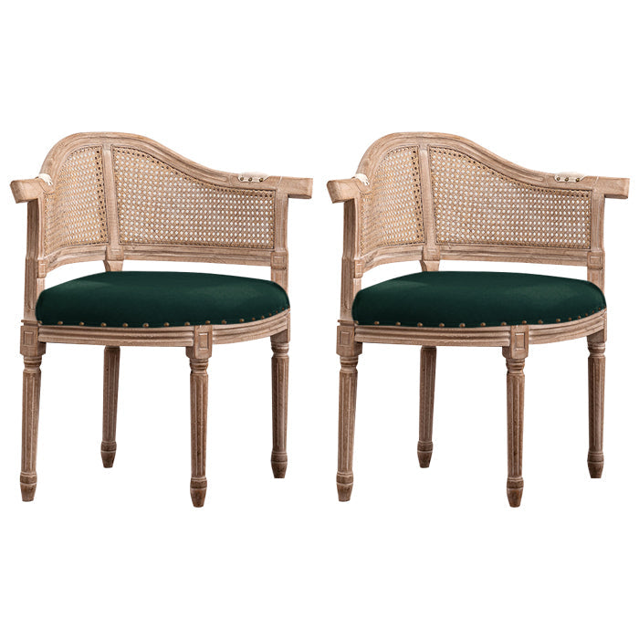 Solid Wood Country Style Dining Room Chair Matte Finish Open Back Dining Arm Chair Blackish Green 2 Piece Set Clearhalo ' kitchen&dining_furn' 'Dining Chairs' 'Dining Tables & Seating' 'dining_chair' 'furn' 'furn_dining_chair' 'Furniture' 'furniture_dining_chair' 'Kitchen & Dining Furniture' 'kitchen' 3542574