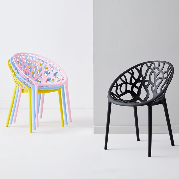 Scandinavian Plastic Dining Chair Cross Back Side Chair with 4 Legs for Home Use Clearhalo ' kitchen&dining_furn' 'Dining Chairs' 'Dining Tables & Seating' 'dining_chair' 'furn' 'furn_dining_chair' 'Furniture' 'furniture_dining_chair' 'Kitchen & Dining Furniture' 'kitchen' 3542586