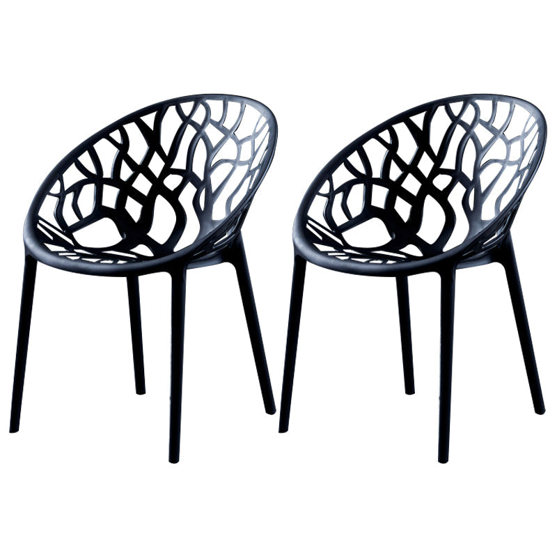 Scandinavian Plastic Dining Chair Cross Back Side Chair with 4 Legs for Home Use Black 2 Piece Set Clearhalo ' kitchen&dining_furn' 'Dining Chairs' 'Dining Tables & Seating' 'dining_chair' 'furn' 'furn_dining_chair' 'Furniture' 'furniture_dining_chair' 'Kitchen & Dining Furniture' 'kitchen' 3542587