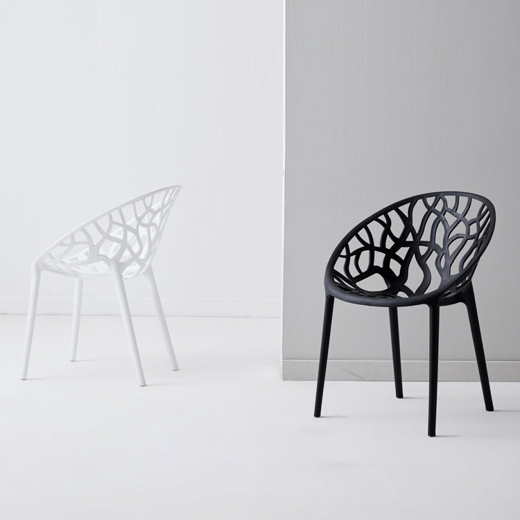 Scandinavian Plastic Dining Chair Cross Back Side Chair with 4 Legs for Home Use Clearhalo ' kitchen&dining_furn' 'Dining Chairs' 'Dining Tables & Seating' 'dining_chair' 'furn' 'furn_dining_chair' 'Furniture' 'furniture_dining_chair' 'Kitchen & Dining Furniture' 'kitchen' 3542588