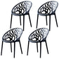 Scandinavian Plastic Dining Chair Cross Back Side Chair with 4 Legs for Home Use Black 4 Piece Set Clearhalo ' kitchen&dining_furn' 'Dining Chairs' 'Dining Tables & Seating' 'dining_chair' 'furn' 'furn_dining_chair' 'Furniture' 'furniture_dining_chair' 'Kitchen & Dining Furniture' 'kitchen' 3542589