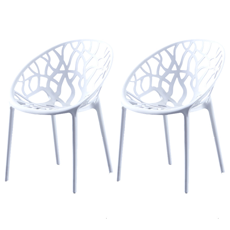 Scandinavian Plastic Dining Chair Cross Back Side Chair with 4 Legs for Home Use White 2 Piece Set Clearhalo ' kitchen&dining_furn' 'Dining Chairs' 'Dining Tables & Seating' 'dining_chair' 'furn' 'furn_dining_chair' 'Furniture' 'furniture_dining_chair' 'Kitchen & Dining Furniture' 'kitchen' 3542591