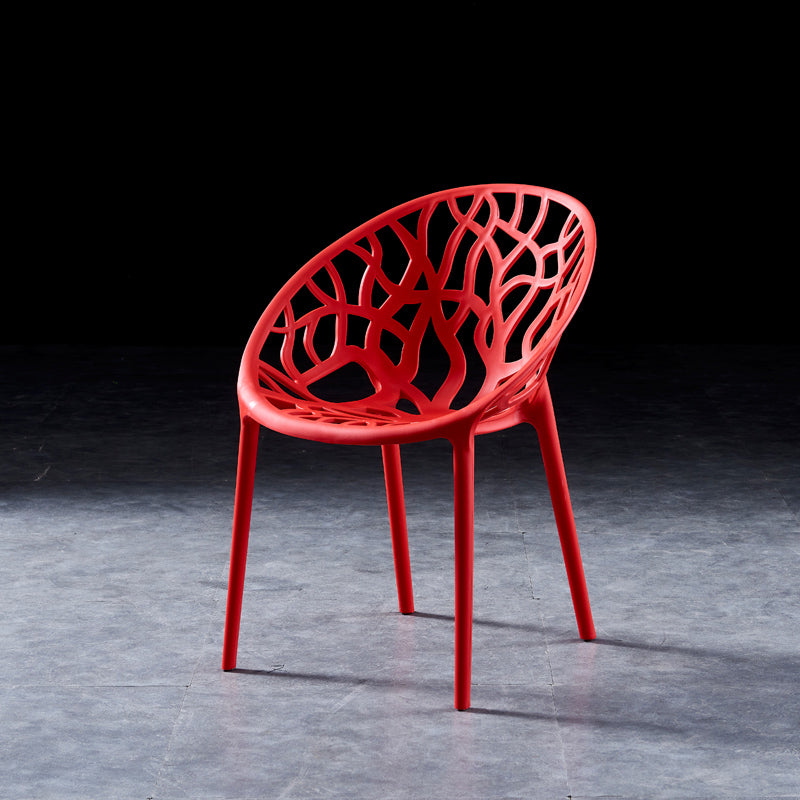 Scandinavian Plastic Dining Chair Cross Back Side Chair with 4 Legs for Home Use Red 1 Piece Clearhalo ' kitchen&dining_furn' 'Dining Chairs' 'Dining Tables & Seating' 'dining_chair' 'furn' 'furn_dining_chair' 'Furniture' 'furniture_dining_chair' 'Kitchen & Dining Furniture' 'kitchen' 3542595