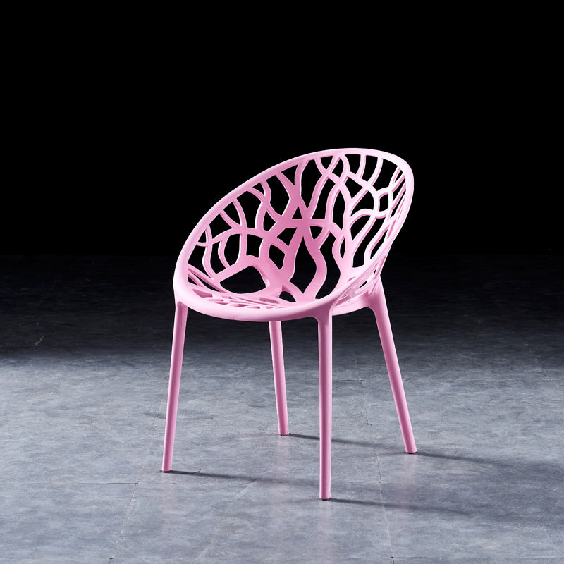 Scandinavian Plastic Dining Chair Cross Back Side Chair with 4 Legs for Home Use Pink 1 Piece Clearhalo ' kitchen&dining_furn' 'Dining Chairs' 'Dining Tables & Seating' 'dining_chair' 'furn' 'furn_dining_chair' 'Furniture' 'furniture_dining_chair' 'Kitchen & Dining Furniture' 'kitchen' 3542599
