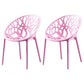Scandinavian Plastic Dining Chair Cross Back Side Chair with 4 Legs for Home Use Pink 2 Piece Set Clearhalo ' kitchen&dining_furn' 'Dining Chairs' 'Dining Tables & Seating' 'dining_chair' 'furn' 'furn_dining_chair' 'Furniture' 'furniture_dining_chair' 'Kitchen & Dining Furniture' 'kitchen' 3542600