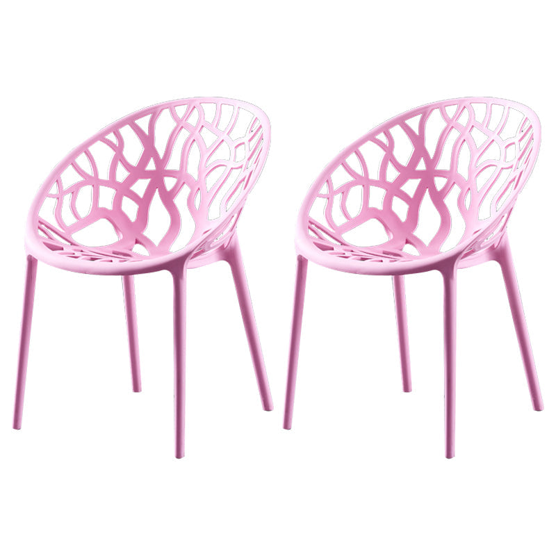 Scandinavian Plastic Dining Chair Cross Back Side Chair with 4 Legs for Home Use Pink 2 Piece Set Clearhalo ' kitchen&dining_furn' 'Dining Chairs' 'Dining Tables & Seating' 'dining_chair' 'furn' 'furn_dining_chair' 'Furniture' 'furniture_dining_chair' 'Kitchen & Dining Furniture' 'kitchen' 3542600
