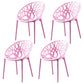 Scandinavian Plastic Dining Chair Cross Back Side Chair with 4 Legs for Home Use Pink 4 Piece Set Clearhalo ' kitchen&dining_furn' 'Dining Chairs' 'Dining Tables & Seating' 'dining_chair' 'furn' 'furn_dining_chair' 'Furniture' 'furniture_dining_chair' 'Kitchen & Dining Furniture' 'kitchen' 3542601