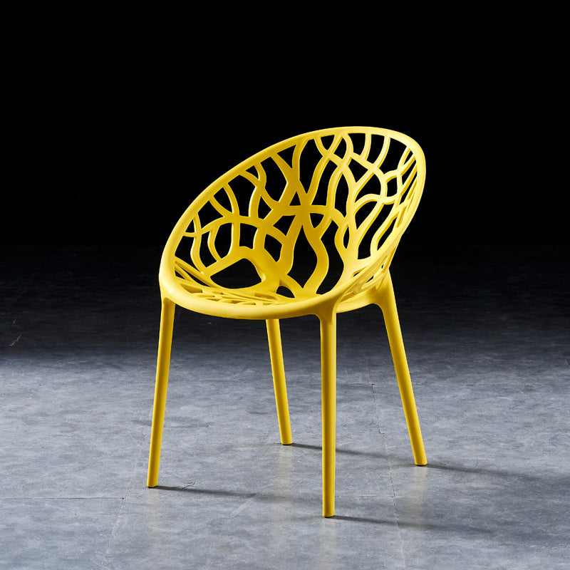 Scandinavian Plastic Dining Chair Cross Back Side Chair with 4 Legs for Home Use Yellow 1 Piece Clearhalo ' kitchen&dining_furn' 'Dining Chairs' 'Dining Tables & Seating' 'dining_chair' 'furn' 'furn_dining_chair' 'Furniture' 'furniture_dining_chair' 'Kitchen & Dining Furniture' 'kitchen' 3542602