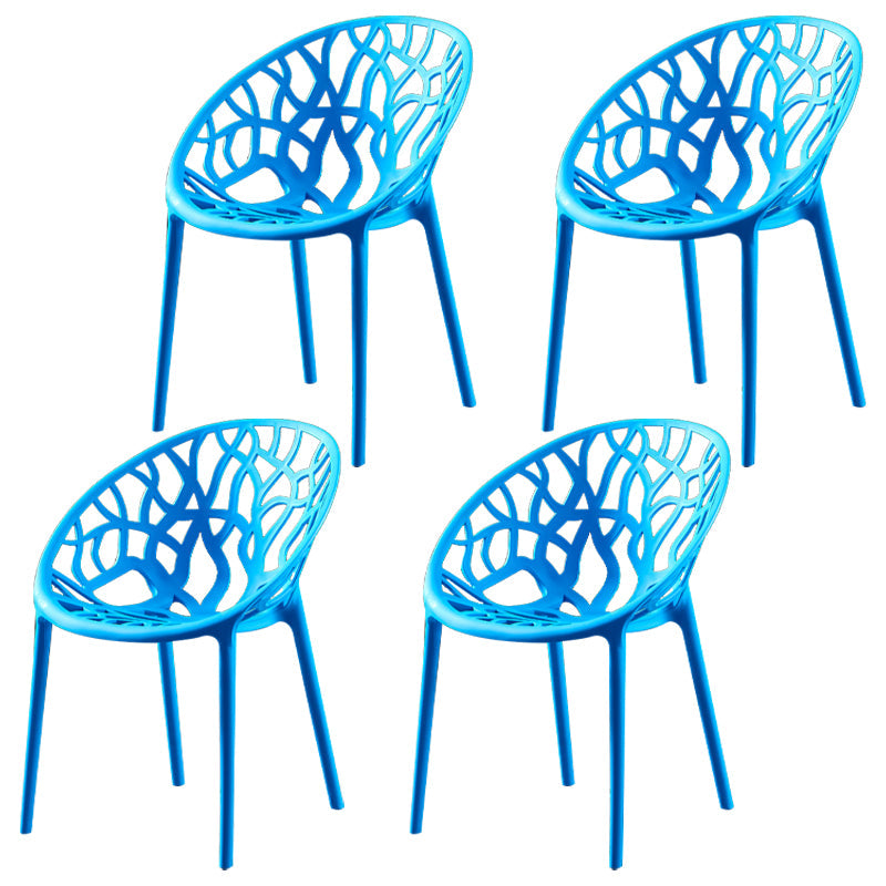 Scandinavian Plastic Dining Chair Cross Back Side Chair with 4 Legs for Home Use Blue 4 Piece Set Clearhalo ' kitchen&dining_furn' 'Dining Chairs' 'Dining Tables & Seating' 'dining_chair' 'furn' 'furn_dining_chair' 'Furniture' 'furniture_dining_chair' 'Kitchen & Dining Furniture' 'kitchen' 3542610