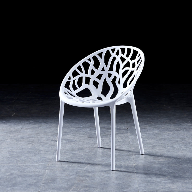 Scandinavian Plastic Dining Chair Cross Back Side Chair with 4 Legs for Home Use White 1 Piece Clearhalo ' kitchen&dining_furn' 'Dining Chairs' 'Dining Tables & Seating' 'dining_chair' 'furn' 'furn_dining_chair' 'Furniture' 'furniture_dining_chair' 'Kitchen & Dining Furniture' 'kitchen' 3542613