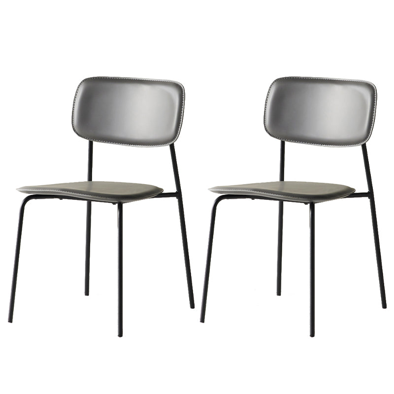 Stackable Side Chair Industrial Open Back Armless Chair for Dining Room Black 2 Piece Set Clearhalo ' kitchen&dining_furn' 'Dining Chairs' 'Dining Tables & Seating' 'dining_chair' 'furn' 'furn_dining_chair' 'Furniture' 'furniture_dining_chair' 'Kitchen & Dining Furniture' 'kitchen' 3542618