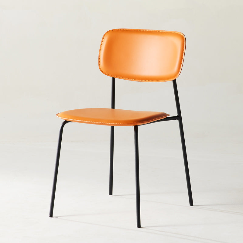 Stackable Side Chair Industrial Open Back Armless Chair for Dining Room Orange 1 Piece Clearhalo ' kitchen&dining_furn' 'Dining Chairs' 'Dining Tables & Seating' 'dining_chair' 'furn' 'furn_dining_chair' 'Furniture' 'furniture_dining_chair' 'Kitchen & Dining Furniture' 'kitchen' 3542623