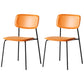 Stackable Side Chair Industrial Open Back Armless Chair for Dining Room Orange 2 Piece Set Clearhalo ' kitchen&dining_furn' 'Dining Chairs' 'Dining Tables & Seating' 'dining_chair' 'furn' 'furn_dining_chair' 'Furniture' 'furniture_dining_chair' 'Kitchen & Dining Furniture' 'kitchen' 3542624