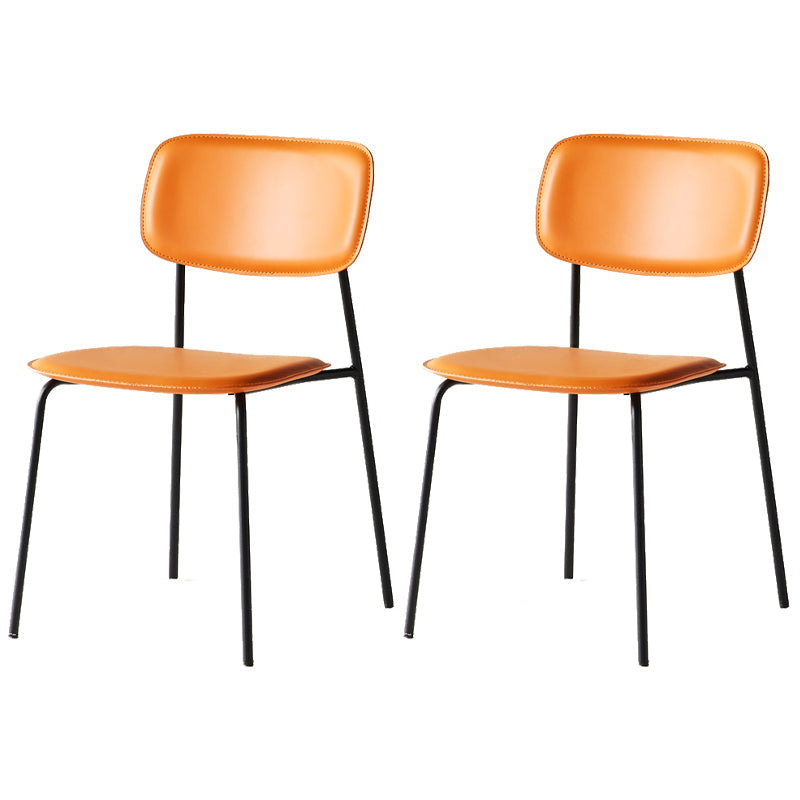 Stackable Side Chair Industrial Open Back Armless Chair for Dining Room Orange 2 Piece Set Clearhalo ' kitchen&dining_furn' 'Dining Chairs' 'Dining Tables & Seating' 'dining_chair' 'furn' 'furn_dining_chair' 'Furniture' 'furniture_dining_chair' 'Kitchen & Dining Furniture' 'kitchen' 3542624