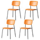 Stackable Side Chair Industrial Open Back Armless Chair for Dining Room Orange 4 Piece Set Clearhalo ' kitchen&dining_furn' 'Dining Chairs' 'Dining Tables & Seating' 'dining_chair' 'furn' 'furn_dining_chair' 'Furniture' 'furniture_dining_chair' 'Kitchen & Dining Furniture' 'kitchen' 3542627