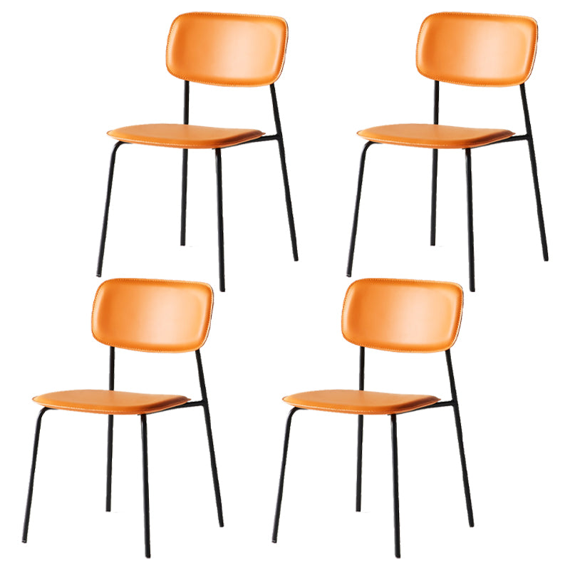 Stackable Side Chair Industrial Open Back Armless Chair for Dining Room Orange 4 Piece Set Clearhalo ' kitchen&dining_furn' 'Dining Chairs' 'Dining Tables & Seating' 'dining_chair' 'furn' 'furn_dining_chair' 'Furniture' 'furniture_dining_chair' 'Kitchen & Dining Furniture' 'kitchen' 3542627