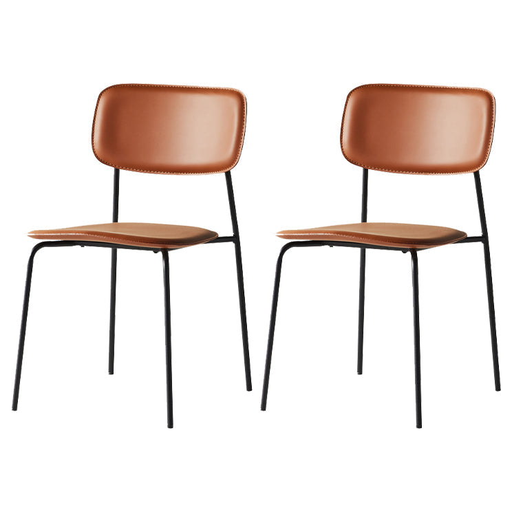Stackable Side Chair Industrial Open Back Armless Chair for Dining Room Brown 2 Piece Set Clearhalo ' kitchen&dining_furn' 'Dining Chairs' 'Dining Tables & Seating' 'dining_chair' 'furn' 'furn_dining_chair' 'Furniture' 'furniture_dining_chair' 'Kitchen & Dining Furniture' 'kitchen' 3542630