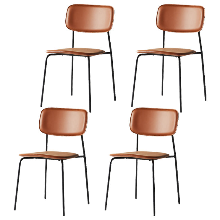 Stackable Side Chair Industrial Open Back Armless Chair for Dining Room Brown 4 Piece Set Clearhalo ' kitchen&dining_furn' 'Dining Chairs' 'Dining Tables & Seating' 'dining_chair' 'furn' 'furn_dining_chair' 'Furniture' 'furniture_dining_chair' 'Kitchen & Dining Furniture' 'kitchen' 3542632