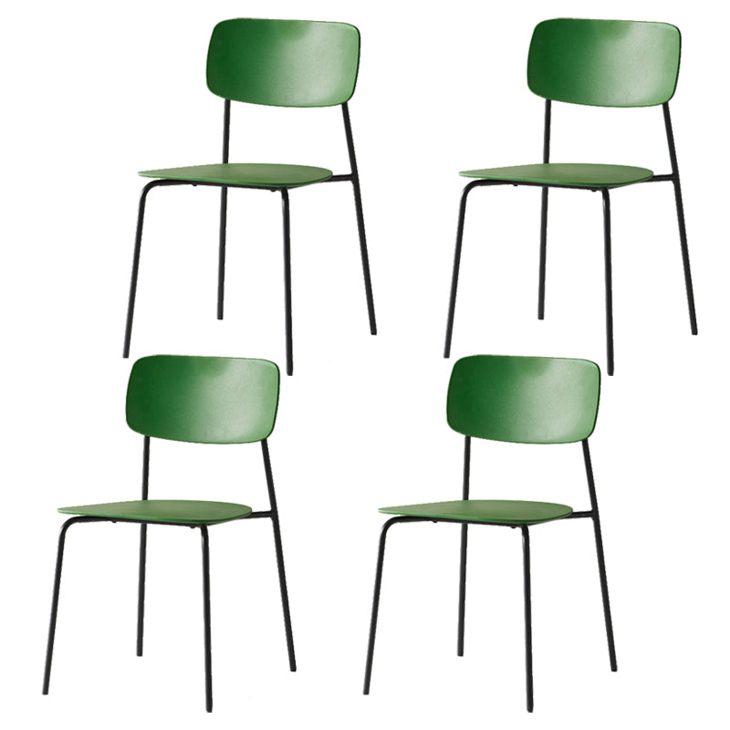Stackable Side Chair Industrial Open Back Armless Chair for Dining Room Army Green 4 Piece Set Clearhalo ' kitchen&dining_furn' 'Dining Chairs' 'Dining Tables & Seating' 'dining_chair' 'furn' 'furn_dining_chair' 'Furniture' 'furniture_dining_chair' 'Kitchen & Dining Furniture' 'kitchen' 3542643