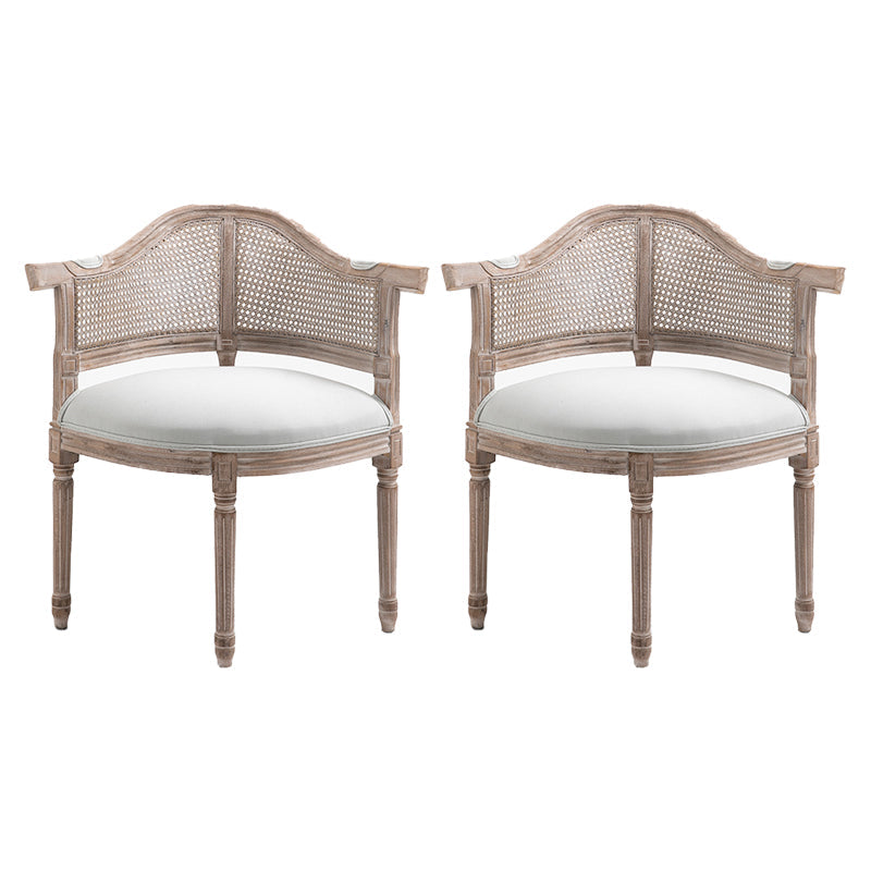 Country Style Wicker Dining Chairs Dining Room Arm Chair With Natural Legs White 2 Piece Set Clearhalo ' kitchen&dining_furn' 'Dining Chairs' 'Dining Tables & Seating' 'dining_chair' 'furn' 'furn_dining_chair' 'Furniture' 'furniture_dining_chair' 'Kitchen & Dining Furniture' 'kitchen' 3544911