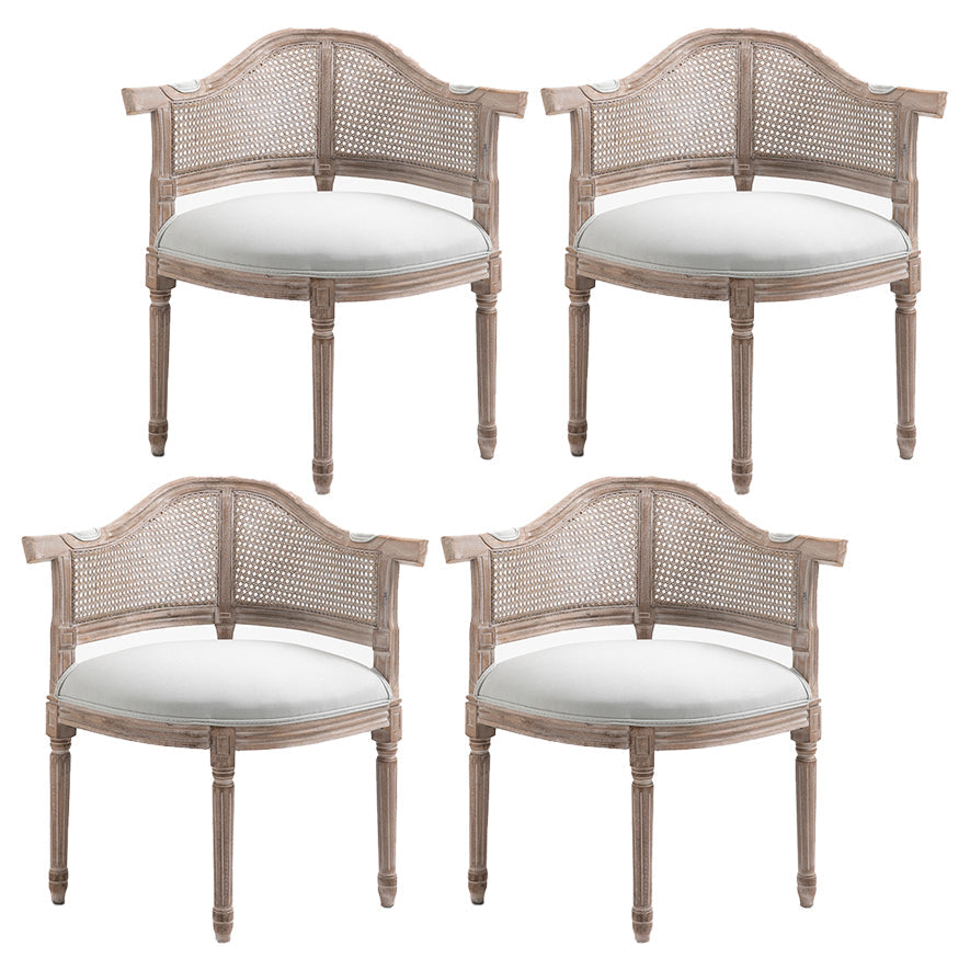 Country Style Wicker Dining Chairs Dining Room Arm Chair With Natural Legs White 4 Piece Set Clearhalo ' kitchen&dining_furn' 'Dining Chairs' 'Dining Tables & Seating' 'dining_chair' 'furn' 'furn_dining_chair' 'Furniture' 'furniture_dining_chair' 'Kitchen & Dining Furniture' 'kitchen' 3544914