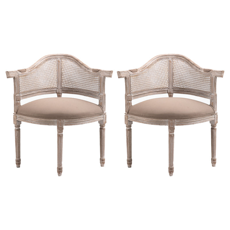 Country Style Wicker Dining Chairs Dining Room Arm Chair With Natural Legs Brown 2 Piece Set Clearhalo ' kitchen&dining_furn' 'Dining Chairs' 'Dining Tables & Seating' 'dining_chair' 'furn' 'furn_dining_chair' 'Furniture' 'furniture_dining_chair' 'Kitchen & Dining Furniture' 'kitchen' 3544918