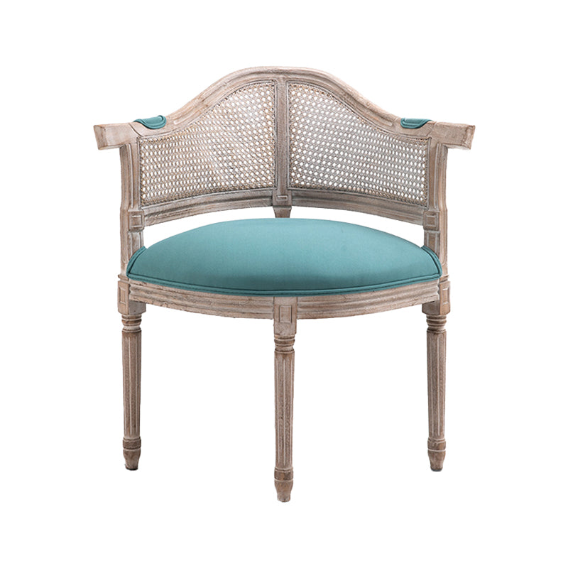 Country Style Wicker Dining Chairs Dining Room Arm Chair With Natural Legs Blue 1 Piece Clearhalo ' kitchen&dining_furn' 'Dining Chairs' 'Dining Tables & Seating' 'dining_chair' 'furn' 'furn_dining_chair' 'Furniture' 'furniture_dining_chair' 'Kitchen & Dining Furniture' 'kitchen' 3544922