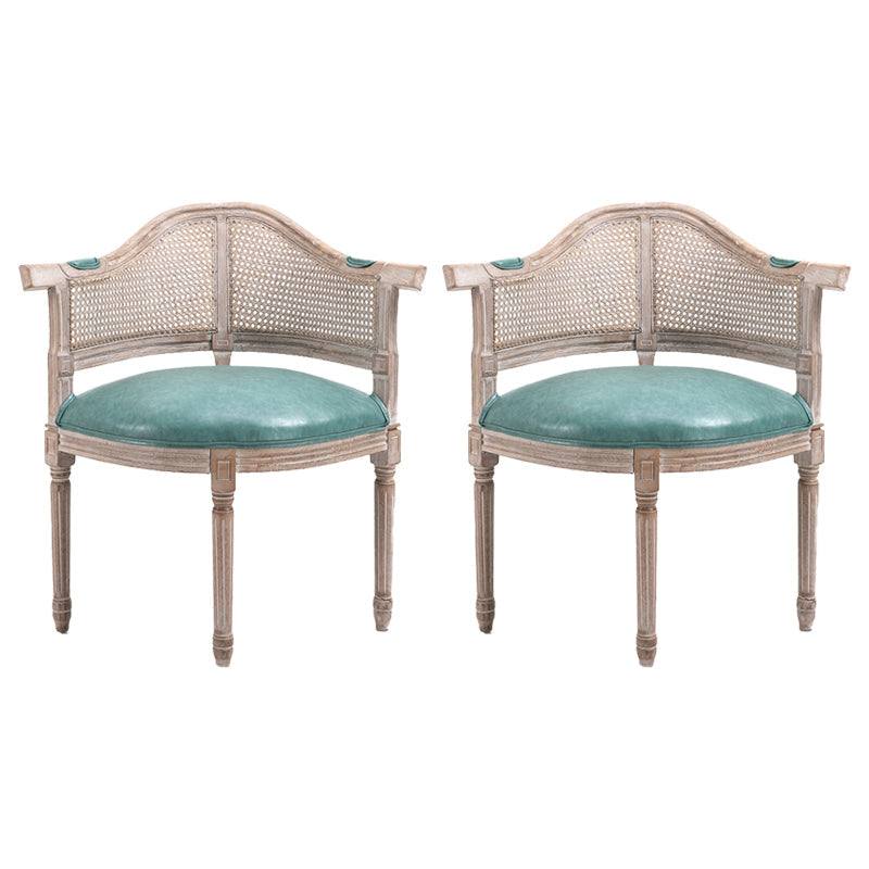 Country Style Wicker Dining Chairs Dining Room Arm Chair With Natural Legs Light Blue 2 Piece Set Clearhalo ' kitchen&dining_furn' 'Dining Chairs' 'Dining Tables & Seating' 'dining_chair' 'furn' 'furn_dining_chair' 'Furniture' 'furniture_dining_chair' 'Kitchen & Dining Furniture' 'kitchen' 3544929