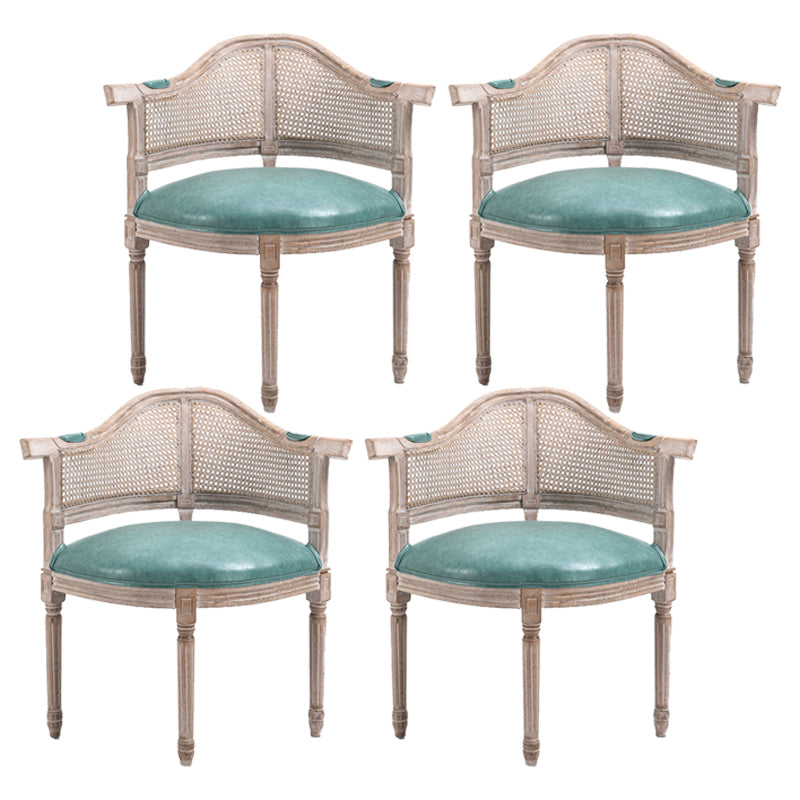 Country Style Wicker Dining Chairs Dining Room Arm Chair With Natural Legs Light Blue 4 Piece Set Clearhalo ' kitchen&dining_furn' 'Dining Chairs' 'Dining Tables & Seating' 'dining_chair' 'furn' 'furn_dining_chair' 'Furniture' 'furniture_dining_chair' 'Kitchen & Dining Furniture' 'kitchen' 3544930