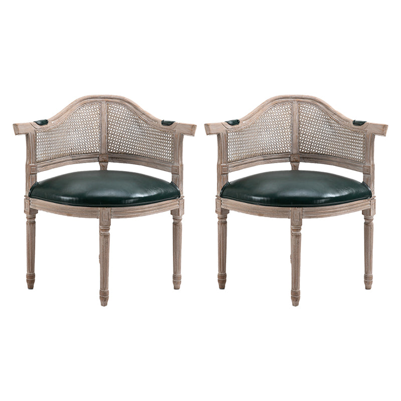 Country Style Wicker Dining Chairs Dining Room Arm Chair With Natural Legs Green 2 Piece Set Clearhalo ' kitchen&dining_furn' 'Dining Chairs' 'Dining Tables & Seating' 'dining_chair' 'furn' 'furn_dining_chair' 'Furniture' 'furniture_dining_chair' 'Kitchen & Dining Furniture' 'kitchen' 3544932