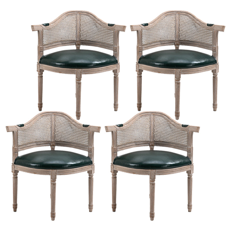 Country Style Wicker Dining Chairs Dining Room Arm Chair With Natural Legs Green 4 Piece Set Clearhalo ' kitchen&dining_furn' 'Dining Chairs' 'Dining Tables & Seating' 'dining_chair' 'furn' 'furn_dining_chair' 'Furniture' 'furniture_dining_chair' 'Kitchen & Dining Furniture' 'kitchen' 3544933