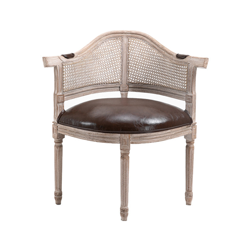 Country Style Wicker Dining Chairs Dining Room Arm Chair With Natural Legs Light Brown 1 Piece Clearhalo ' kitchen&dining_furn' 'Dining Chairs' 'Dining Tables & Seating' 'dining_chair' 'furn' 'furn_dining_chair' 'Furniture' 'furniture_dining_chair' 'Kitchen & Dining Furniture' 'kitchen' 3544934