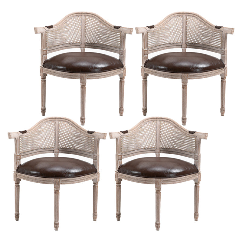 Country Style Wicker Dining Chairs Dining Room Arm Chair With Natural Legs Light Brown 4 Piece Set Clearhalo ' kitchen&dining_furn' 'Dining Chairs' 'Dining Tables & Seating' 'dining_chair' 'furn' 'furn_dining_chair' 'Furniture' 'furniture_dining_chair' 'Kitchen & Dining Furniture' 'kitchen' 3544936