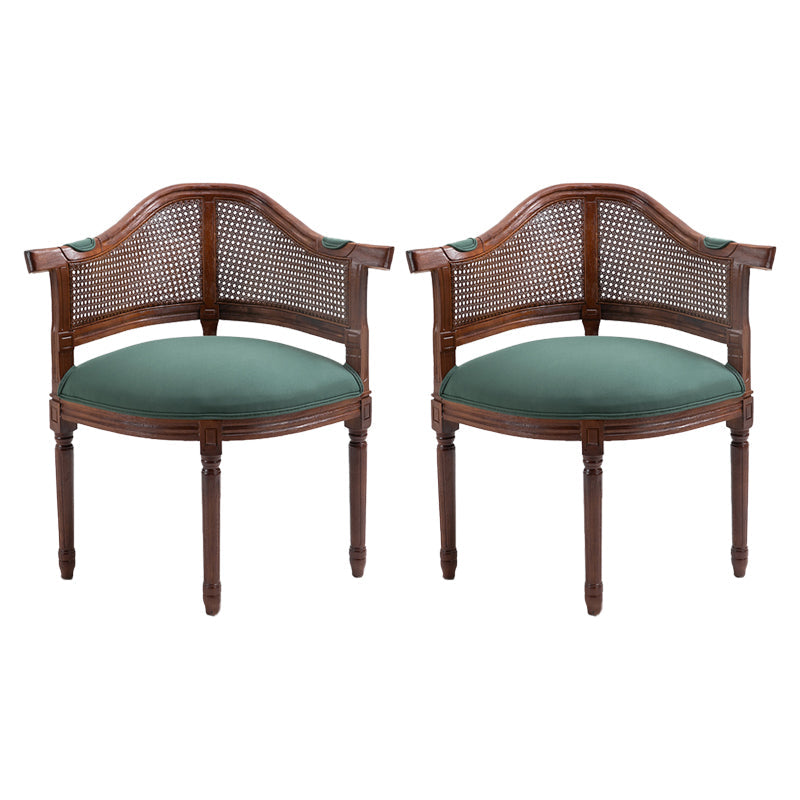 Country Style Wicker Dining Chairs Dining Room Arm Chair With Natural Legs Army Green 2 Piece Set Clearhalo ' kitchen&dining_furn' 'Dining Chairs' 'Dining Tables & Seating' 'dining_chair' 'furn' 'furn_dining_chair' 'Furniture' 'furniture_dining_chair' 'Kitchen & Dining Furniture' 'kitchen' 3544938