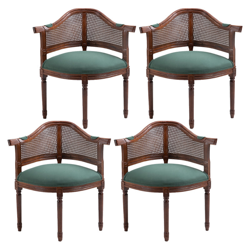 Country Style Wicker Dining Chairs Dining Room Arm Chair With Natural Legs Army Green 4 Piece Set Clearhalo ' kitchen&dining_furn' 'Dining Chairs' 'Dining Tables & Seating' 'dining_chair' 'furn' 'furn_dining_chair' 'Furniture' 'furniture_dining_chair' 'Kitchen & Dining Furniture' 'kitchen' 3544939