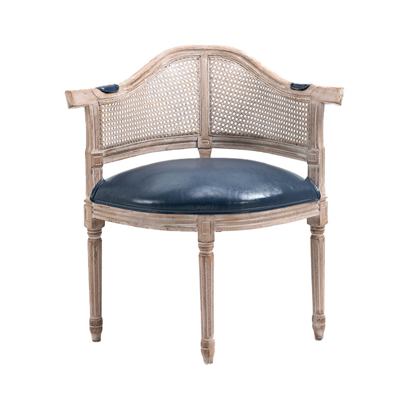 Country Style Wicker Dining Chairs Dining Room Arm Chair With Natural Legs Royal Blue 1 Piece Clearhalo ' kitchen&dining_furn' 'Dining Chairs' 'Dining Tables & Seating' 'dining_chair' 'furn' 'furn_dining_chair' 'Furniture' 'furniture_dining_chair' 'Kitchen & Dining Furniture' 'kitchen' 3544943