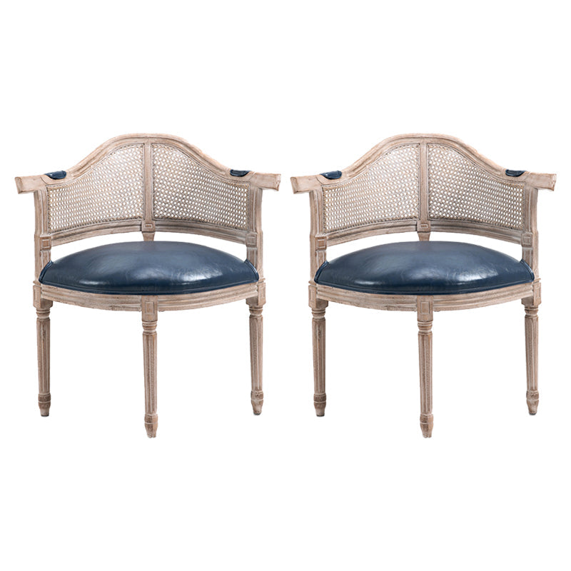 Country Style Wicker Dining Chairs Dining Room Arm Chair With Natural Legs Royal Blue 2 Piece Set Clearhalo ' kitchen&dining_furn' 'Dining Chairs' 'Dining Tables & Seating' 'dining_chair' 'furn' 'furn_dining_chair' 'Furniture' 'furniture_dining_chair' 'Kitchen & Dining Furniture' 'kitchen' 3544944
