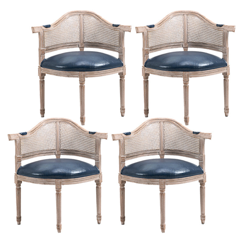 Country Style Wicker Dining Chairs Dining Room Arm Chair With Natural Legs Royal Blue 4 Piece Set Clearhalo ' kitchen&dining_furn' 'Dining Chairs' 'Dining Tables & Seating' 'dining_chair' 'furn' 'furn_dining_chair' 'Furniture' 'furniture_dining_chair' 'Kitchen & Dining Furniture' 'kitchen' 3544945