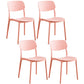 Glam Style Plastic Side Chair Matte Finish Open Back Home Use Dining Chair Pink Set of 4 Clearhalo ' kitchen&dining_furn' 'Dining Chairs' 'Dining Tables & Seating' 'dining_chair' 'Furniture' 'furniture_dining_chair' 'Kitchen & Dining Furniture' 'kitchen' 3564236