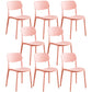 Glam Style Plastic Side Chair Matte Finish Open Back Home Use Dining Chair Pink Set of 8 Clearhalo ' kitchen&dining_furn' 'Dining Chairs' 'Dining Tables & Seating' 'dining_chair' 'Furniture' 'furniture_dining_chair' 'Kitchen & Dining Furniture' 'kitchen' 3564237