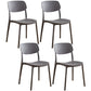 Glam Style Plastic Side Chair Matte Finish Open Back Home Use Dining Chair Grey Set of 4 Clearhalo ' kitchen&dining_furn' 'Dining Chairs' 'Dining Tables & Seating' 'dining_chair' 'Furniture' 'furniture_dining_chair' 'Kitchen & Dining Furniture' 'kitchen' 3564240