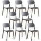 Glam Style Plastic Side Chair Matte Finish Open Back Home Use Dining Chair Grey Set of 8 Clearhalo ' kitchen&dining_furn' 'Dining Chairs' 'Dining Tables & Seating' 'dining_chair' 'Furniture' 'furniture_dining_chair' 'Kitchen & Dining Furniture' 'kitchen' 3564242