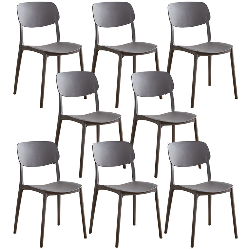 Glam Style Plastic Side Chair Matte Finish Open Back Home Use Dining Chair Grey Set of 8 Clearhalo ' kitchen&dining_furn' 'Dining Chairs' 'Dining Tables & Seating' 'dining_chair' 'Furniture' 'furniture_dining_chair' 'Kitchen & Dining Furniture' 'kitchen' 3564242